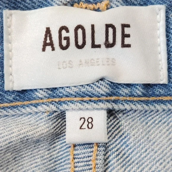 AGOLDE 90's Mid Rise Loose Fit in Fall Out Denim Jeans Size 28 - Picture 4 of 5